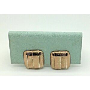 Donald Stannard  Clip On Earrings  Silver Tone Square Geometric MCM Modernist